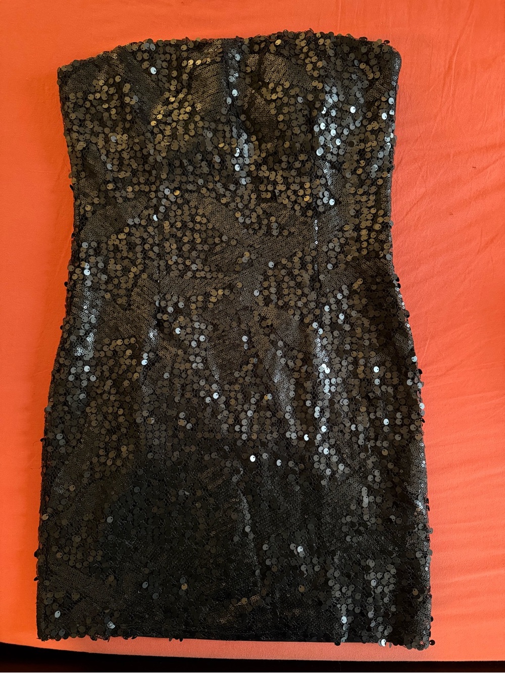 Vintage G by Guess Black Sequin Strapless Bodycon Dress
